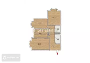 126.6 м², 3-комнатная квартира, этаж 7 из 18, 127 м², изображение - 17