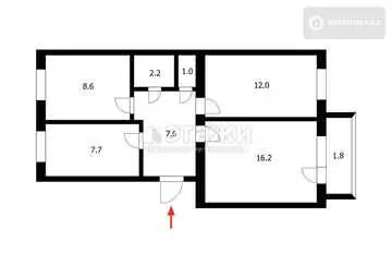 58 м², 3-комнатная квартира, этаж 6 из 6, 58 м², изображение - 14