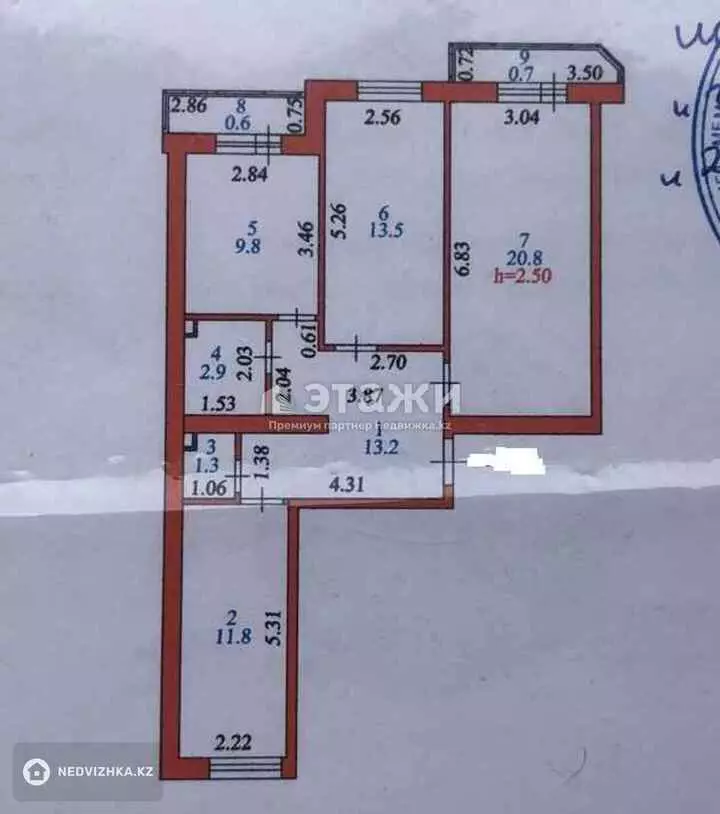 77.2 м², 3-комнатная квартира, этаж 3 из 4, 77 м², изображение - 1