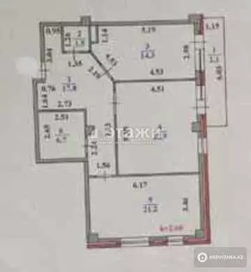 84.4 м², 2-комнатная квартира, этаж 2 из 5, 84 м², изображение - 2