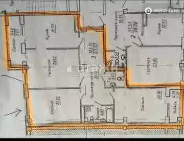 3-комнатная квартира, этаж 10 из 12, 123 м²