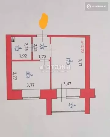 39 м², 2-комнатная квартира, этаж 7 из 14, 39 м², изображение - 7
