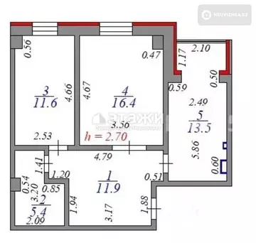 58.8 м², 2-комнатная квартира, этаж 6 из 12, 59 м², изображение - 8