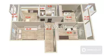 74 м², 3-комнатная квартира, этаж 6 из 21, 74 м², изображение - 9