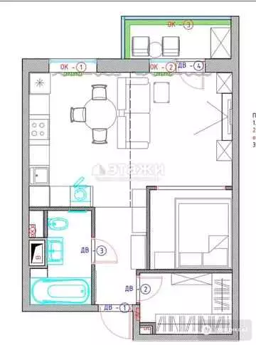 83.5 м², 3-комнатная квартира, этаж 4 из 10, 84 м², изображение - 9