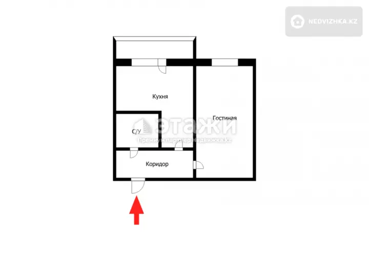 40 м², 1-комнатная квартира, этаж 4 из 9, 40 м², изображение - 1
