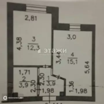 35.2 м², 1-комнатная квартира, этаж 14 из 14, 35 м², изображение - 11
