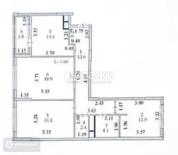 80.1 м², 3-комнатная квартира, этаж 7 из 12, 80 м², изображение - 6