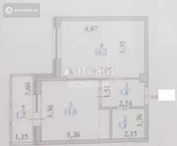 36 м², 1-комнатная квартира, этаж 1 из 16, 36 м², изображение - 16