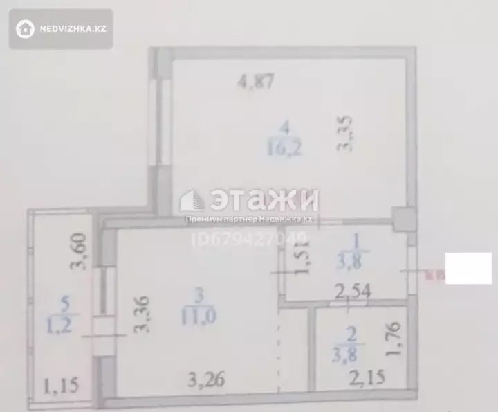 36 м², 1-комнатная квартира, этаж 1 из 16, 36 м², изображение - 1