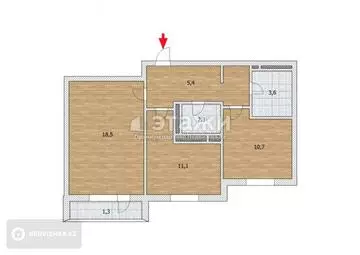 68 м², 2-комнатная квартира, этаж 1 из 12, 68 м², изображение - 6