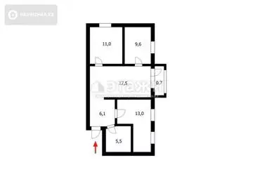 58.7 м², 3-комнатная квартира, этаж 5 из 5, 59 м², изображение - 10