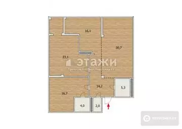 103 м², 3-комнатная квартира, этаж 23 из 36, 103 м², изображение - 11