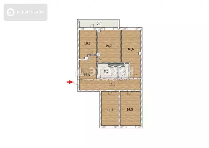 108 м², 4-комнатная квартира, этаж 12 из 18, 108 м², изображение - 1