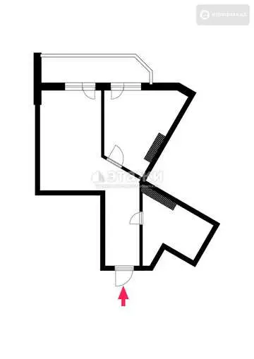 47.4 м², 1-комнатная квартира, этаж 2 из 9, 47 м², изображение - 15