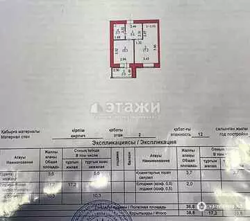 38.8 м², 1-комнатная квартира, этаж 2 из 12, 39 м², изображение - 12