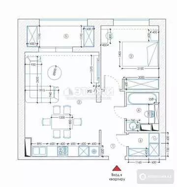 54 м², 2-комнатная квартира, этаж 6 из 16, 54 м², изображение - 10