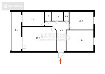 63 м², 3-комнатная квартира, этаж 5 из 5, 63 м², изображение - 19