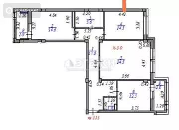 94.4 м², 3-комнатная квартира, этаж 4 из 9, 94 м², изображение - 19