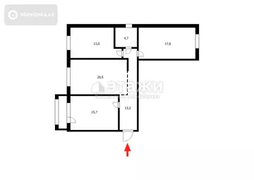 3-комнатная квартира, этаж 5 из 9, 84 м²