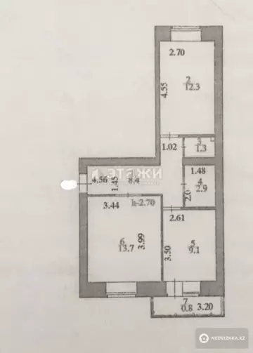 51 м², 2-комнатная квартира, этаж 9 из 9, 51 м², изображение - 17