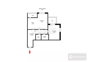 52 м², 2-комнатная квартира, этаж 13 из 16, 52 м², изображение - 19