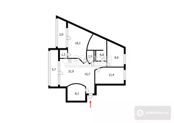 92 м², 4-комнатная квартира, этаж 6 из 9, 92 м², изображение - 18