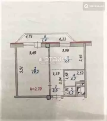 39.2 м², 1-комнатная квартира, этаж 5 из 6, 39 м², изображение - 30