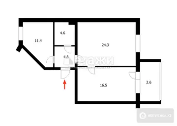 77 м², 2-комнатная квартира, этаж 7 из 14, 77 м², изображение - 7