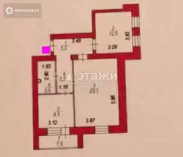 60.5 м², 2-комнатная квартира, этаж 4 из 9, 60 м², изображение - 15