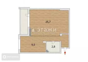 38.7 м², 1-комнатная квартира, этаж 4 из 5, 39 м², изображение - 22