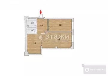 74.4 м², 2-комнатная квартира, этаж 12 из 12, 74 м², изображение - 14