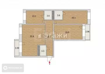 95 м², 3-комнатная квартира, этаж 6 из 12, 95 м², изображение - 2