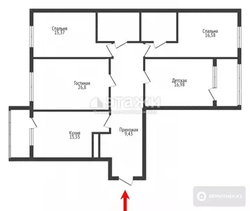 104.8 м², 4-комнатная квартира, этаж 6 из 16, 105 м², изображение - 32