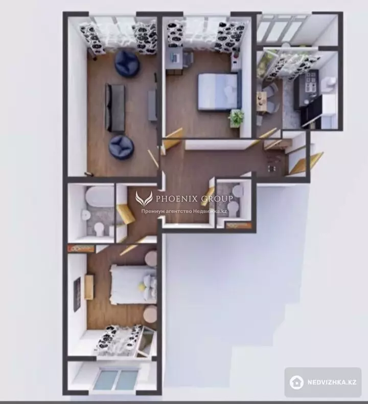 85.5 м², 3-комнатная квартира, этаж 2 из 7, 86 м², изображение - 1