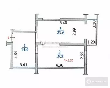 57 м², 2-комнатная квартира, этаж 1 из 13, 57 м², изображение - 5