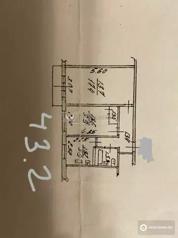 43.2 м², 2-комнатная квартира, этаж 3 из 4, 43 м², изображение - 5