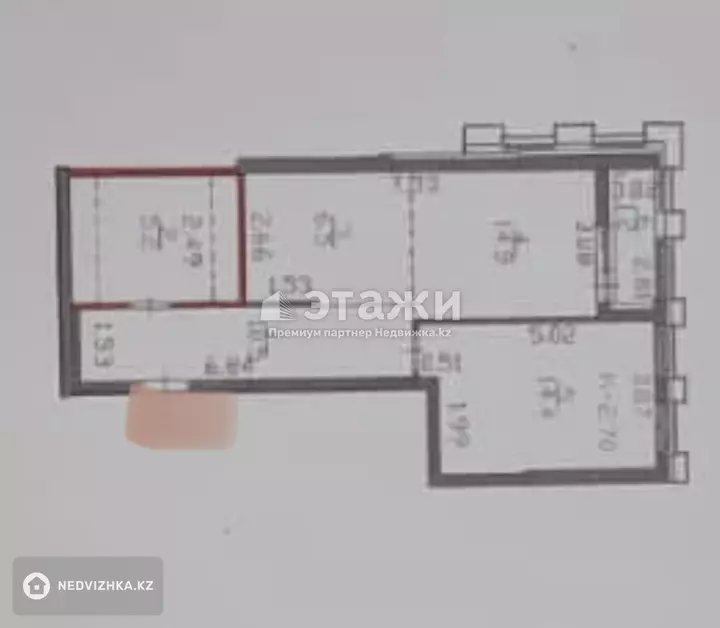 53 м², 2-комнатная квартира, этаж 17 из 22, 53 м², изображение - 1