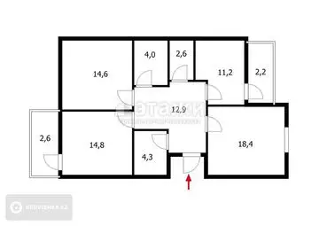 106 м², 3-комнатная квартира, этаж 5 из 6, 106 м², изображение - 8