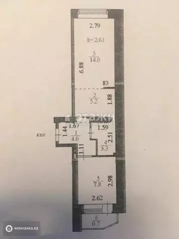 35 м², 2-комнатная квартира, этаж 5 из 5, 35 м², изображение - 19