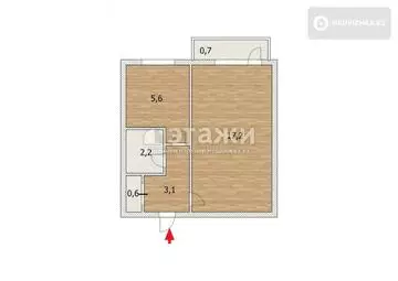 1-комнатная квартира, этаж 4 из 5, 22 м²