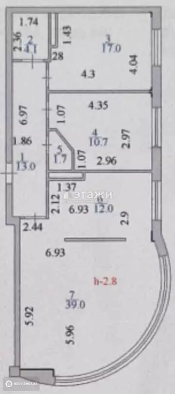 100 м², 3-комнатная квартира, этаж 10 из 10, 100 м², изображение - 7