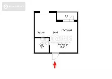 29 м², 1-комнатная квартира, этаж 1 из 5, 29 м², изображение - 4