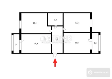 64 м², 2-комнатная квартира, этаж 1 из 5, 64 м², изображение - 4