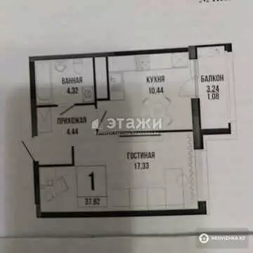 38 м², 1-комнатная квартира, этаж 5 из 15, 38 м², изображение - 11