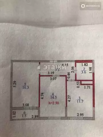 54 м², 2-комнатная квартира, этаж 6 из 6, 54 м², изображение - 20