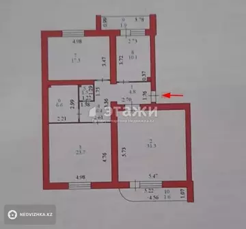 105.2 м², 3-комнатная квартира, этаж 1 из 9, 105 м², изображение - 4