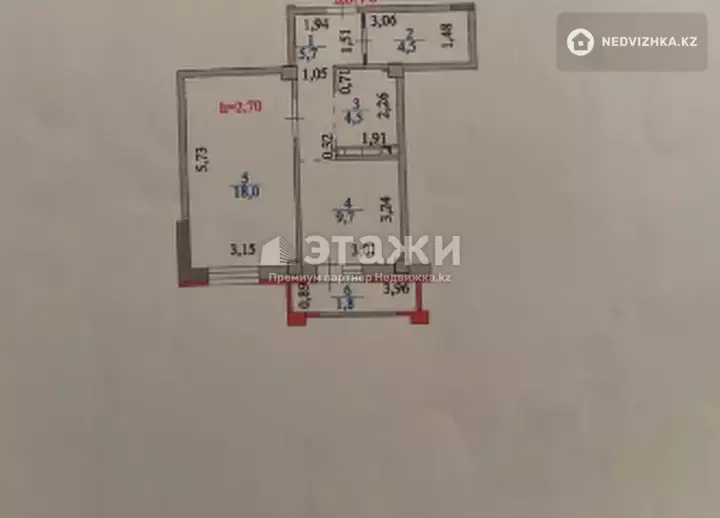 45 м², 1-комнатная квартира, этаж 9 из 10, 45 м², изображение - 1