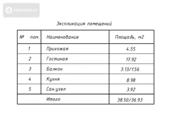 38.5 м², 1-комнатная квартира, этаж 4 из 9, 38 м², изображение - 7