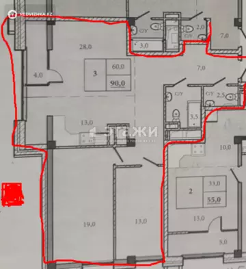 90 м², 3-комнатная квартира, этаж 8 из 8, 90 м², изображение - 14